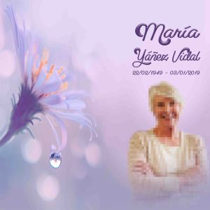 Lápida flor violeta